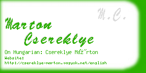 marton csereklye business card